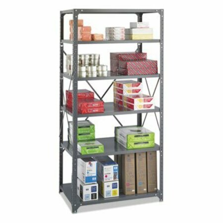 SAFCO Safco, Commercial Steel Shelving Unit, Six-Shelf, 36w X 24d X 75h, Dark Gray 6270